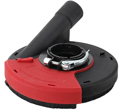 NICCOO Capot de Protection pour Meuleuse Angulaire, Capot de Protection pour Système dspiration, Carter Aspiration Meuleuse 125mm, Capot Protection, Nylon et fer, Rouge + Noir, travaux de meulage