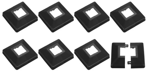 QUARKZMAN Pfostenverkleidung, 8Stk 30x30mm/1.2x1.2, 88x88mm(Gesamtgröße) | Kunststoff-Spalt-Stil Pfostenbasisabdeckung für Zaun, Treppengeländer, Veranda
