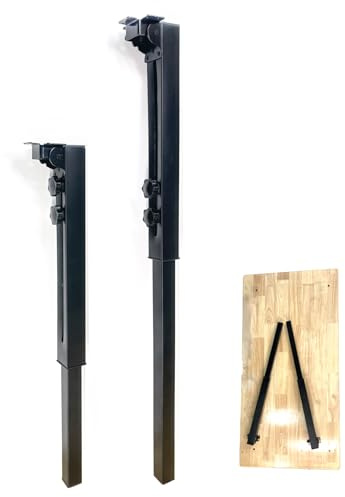 Benbuoo Adjustable Folding Table Legs 25-34, Heavy Duty Metal, Set of 2 | Height Adjustable, Foldable, Sturdy | for DIY Desks, Computer Tables, Office Workstations, RV Camping, Outdoor Furniture