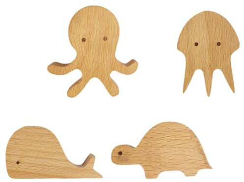 Cabilock 4stücke Holzhaken Zum Aufhängen Von Handtüchern Dekorative Wandhaken Aus Holz Bauernhaushaken Selbstklebende Haken Für Wand Huthaken Handtuchhaken