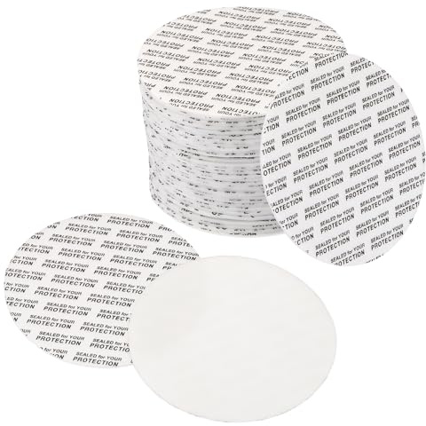PATIKIL 67mm/2.6 Foam Lid Liner, 200 Pack Adhesive PS Foam Lid Liner Pressure Sensitive Seal Cap Liners Resistant Tamper for Plastic Glass Jar Bottle Cap Seals