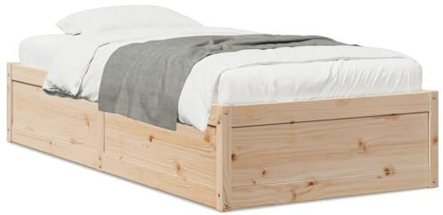 Iiaky Massivholzbett ohne Matratze 75x190 cm Holz Bett Massivholzbett Bed Frame Bettgestell Bett Holz Kiefernholz - 846846