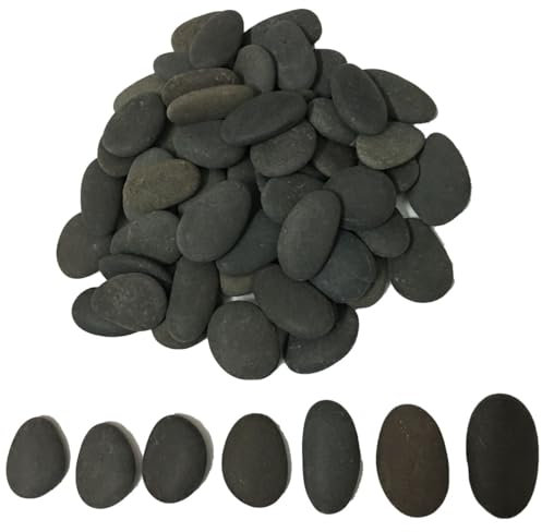 ruidinaways 40 Stück Steine zum Bemalen 3-4.5CM,Flache Kieselsteine zum Bunte Malerei DIY,Dekosteine für Aquarium Dekor Blumentopf