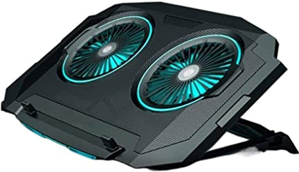 Laptop Fan Cooling Pad for 12-17.3 Laptops 2 Cooler Fans with Blue/Red Lights for Home and Office Use (Color : Blue Light) (Blue Light)