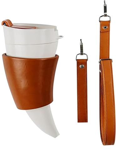 ETUCYNG Taza de café de cuerno de cabra, taza de café aislada, taza de café de cuerno de cabra, taza térmica de cuernos de cabra, taza de cuerno, taza térmica para bebidas calientes, termo para