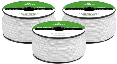 Abma Cord Polyesterseil 5mm x 20m Seil Geflochtene Schnur Reißfest