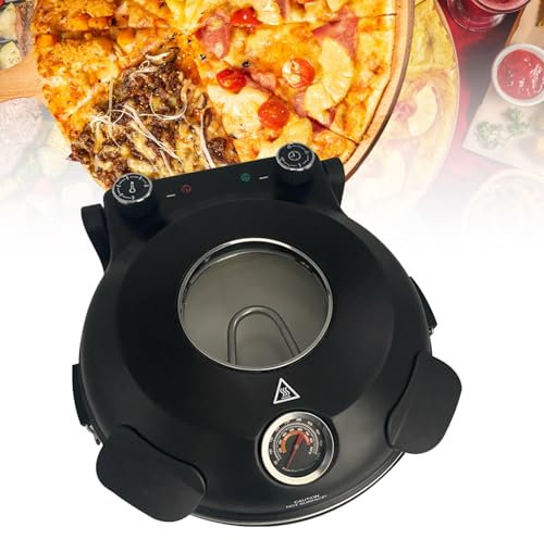 CHONGHAN Forno elettrico per pizza per interni,macchina per fare Pizza da controsoffitto con crosta croccante,riscalda fino a 800 °F,Pietra ceramica da 12 Pollici,manopole di controllo della