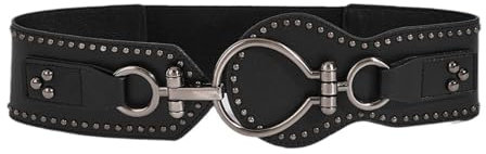 XINGLIDA Vintage Gürtelschnallen, Übergroßer Taillengürtel mit Schnalle, schmale Punk-Kette mit Grunge-Schnalle, moderner Bund, Taillenkette, Nietengürtel