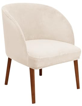 XHDZSW Cubierta para Sillas De Comedor con Curvas, Fundas Elásticas De Terciopelo, para Sillas De Comedor Curvadas con Respaldo Redondo con Brazos Funda Protectora (Beige,4 Pcs)