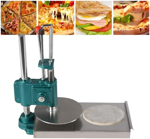 Presse à pâtisserie manuelle 14-24 cm, aplatisseur de pâte pour machine à pain, tarte, pizza, épaisseur réglable, livré avec 100 feuilles de papier sulfurisé rondes de 25cm,16-Small14cm