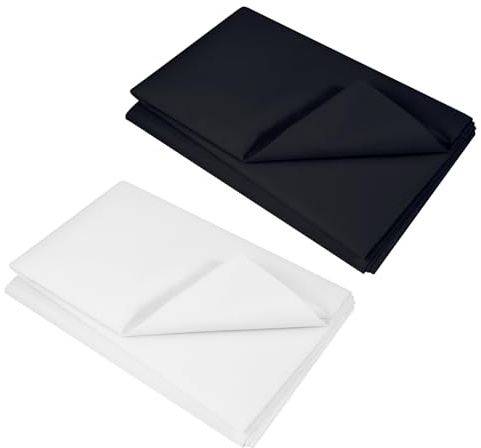 Carehabi Iron-On 100 x 200 cm Ironing Insert White & Black Colour Ironing Fleece for Handmade Ironing Pleats Reinforcement of Clothes Can Cut (2 Pieces)