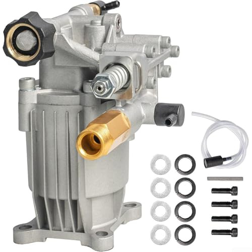 Eawfgtuw Pompe haute performance pour nettoyeur haute pression, 3400 psi, 2,5 GPM, arbre de 1,9 cm, compatible avec les petits moteurs 180-225 cc, système de double joint, protection thermique