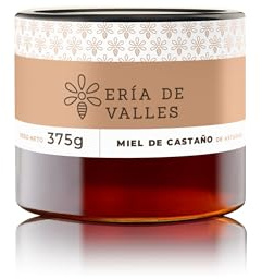 Eria de Valles – Miel de Castaño de Asturias 100% Natural – Aroma Amaderado y Floral, Sabor Dulce y Notas Saladas – Miel Cruda Artesanal (375 g)