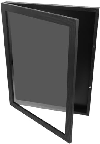 FONDOTIN Große Shadow Box Holzrahmen Vitrine für Sporttrikots Fußball Baseball Hockey Schaukasten zur Langlebigen Aufbewahrung von Sportmemorabilien und Sammelobjekten
