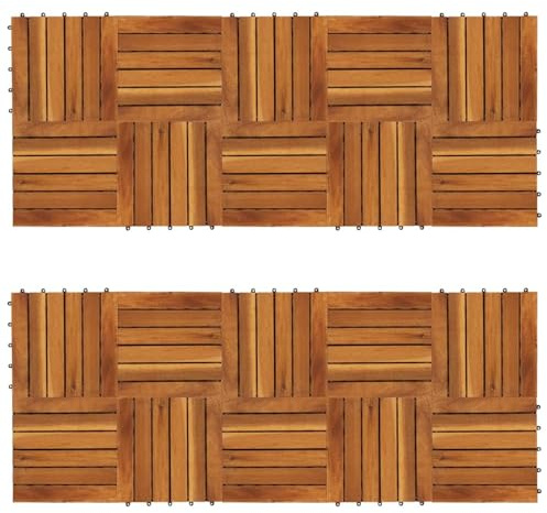 Rantry Baldosa de terraza patrón Vertical 20 uds Madera Acacia 30x30cmLosetas de Acacia para terraza