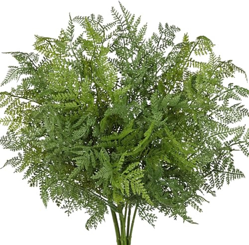 Hollyone 2PCS 50CM Artificial Rabbit's Foot Fern Bunches, Fake Fern Plants with Artificial Leaves, Indoor Greenery Bunch for Garden Office Table Home Centerpieces Window Decoration