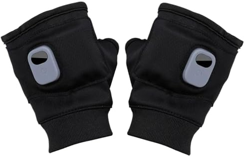 Gants chauffants rechargeables – 3 modes réglables électriques demi-doigts – Mitaines de longue durée pour le travail en plein air, le cyclisme, les voyages, la maison, la neige, le ski pour homme et