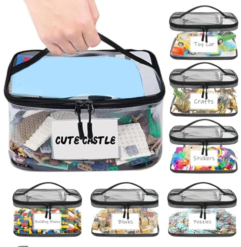 Sacchetti per giocattoli con cerniera, organizer in PVC, set di contenitori trasparenti, borse da viaggio multiuso, plastiche per ordinare promozionali | per la camera dei bambini e