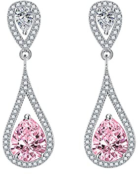 TABOJS Bijoux Étuis à Crépuscule Aquamarine Bijoux d'art Nouveau Boucles d'Epaules Argenté Bagues de Pierres Zircons