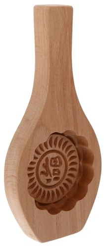 SOLUSTRE Wooden Moon Cake Mould for Baking with Floral Pattern, Household Kitchen Baking Tool, DIY Mooncake and Green Bean Cake Making Mold for Home Use