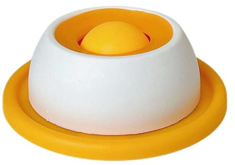 F Fityle Comedero para Mascotas, Juguete Interactivo para Gatos de Interior, Cuenco de Alimentación Lenta Resistente a Mordeduras, Dispensador de Comida Antivuelco, Amarillo para Gato