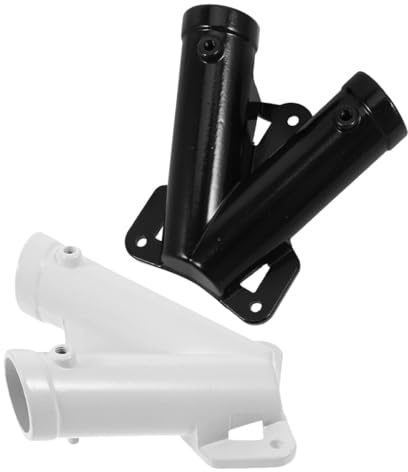 MOBUTOFU 2 Sets Heavy Duty Aluminum Alloy Flagpole Holder V Shape Wall Mount Bracket Lightweight Resisting Strong Winds for Garden Windsock Display
