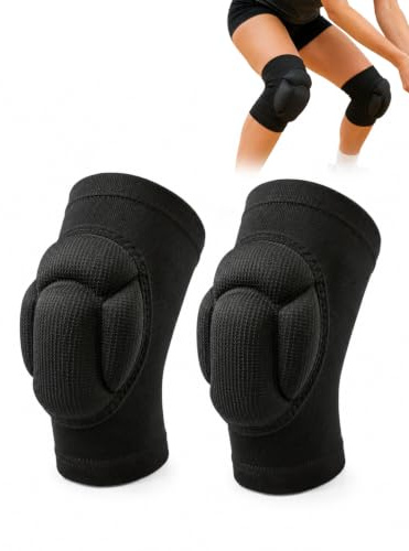 DLPRK 1 Paio Ginocchiere Bambini Pallavolo Morbide Traspiranti Elastiche Protezione per Sport Basket Calcio Ciclismo 7-12 Anni Nero