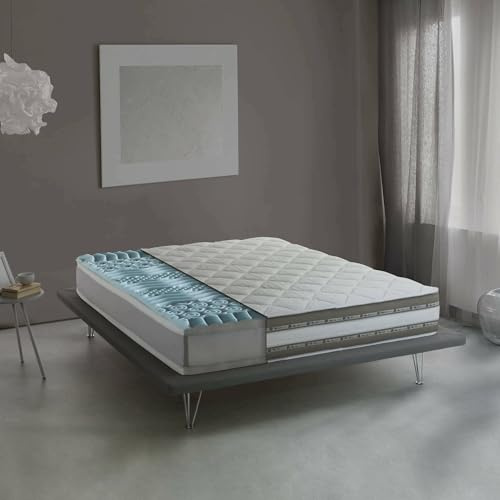 Talamo Italia - Materasso matrimoniale Naike, Materasso sfoderabile in Memory Foam e Gel Waterfoam, 100% Made in Italy, Anti acaro e Anallergico, Cm 160x200h27