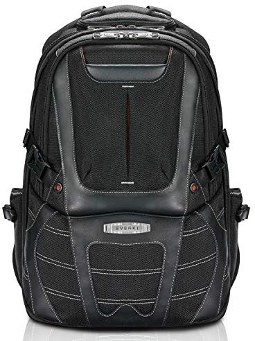Everki Concept 2 Laptop-Rucksack 30 L für 17,3 Zoll – professioneller Business-Rucksack für Herren aus ballistischem Nylon und Leder, langlebig und reisefreundlich – schwarz (EKP133B)