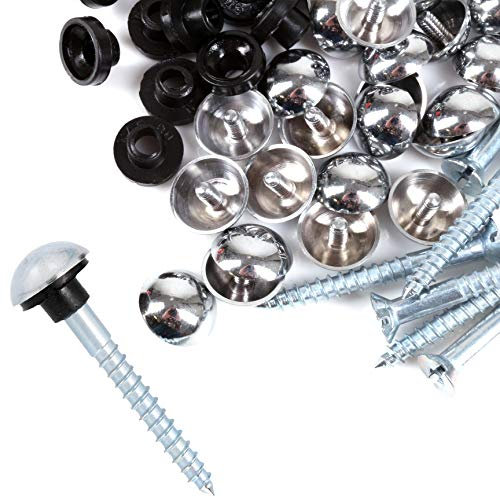 20x Polished Chrome Mirror Screws 8G x 1½ Dome Head Cover Cap Wall Fixings Bathroom