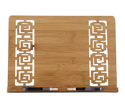 Leseständer Bambus Kochbuchhalter Buchhalter Ergonomische Buchstütze Einstellbarer Buchständer für Kinder Erwachsene Buchaufsteller Natur Rezepthalter Tischaufsteller für Büro Kinderzimmer