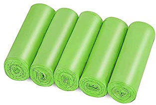 LKJHG Sac Poubelle 12 litres, Sac Poubelle Vert, Sac Poubelle biodégradable 45 x 50 cm, Sac Poubelle sans poignée, 200 Sacs