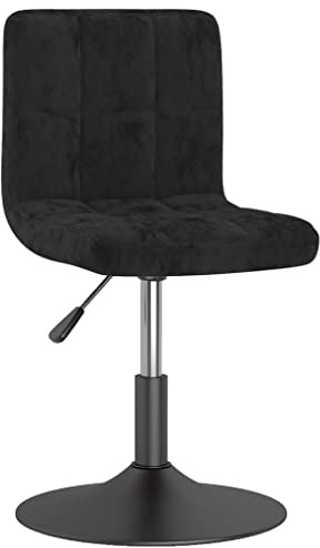 vidaXL Chaise Pivotante de Salle à Manger Chaise à Dîner Siège de Cuisine Chaise de Repas Hauteur Réglable Maison Intérieur Noir Velours