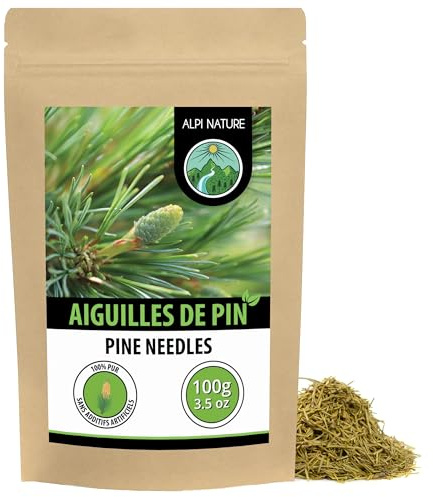 Alpi Nature Kiefernadeltee 100g, Kiefernnadeln getrocknet und geschnitten | Kiefernnadeln Tee lose, loser Tee zur Teezubereitung