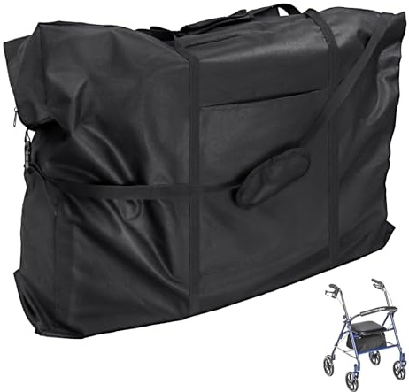 Hengme Rollator Travel Bag - Waterproof Wheelchair Bag for Folding Walker Compact Wheelchair Transport Chair Portable Large Duffel Bag Carry Case for Car and Airplane Traveling,Black