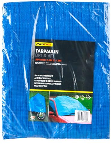 VFM - 8Ft X 6Ft Tarpaulin Blue Multipurpose Cover With 10 Eyelets - Proline