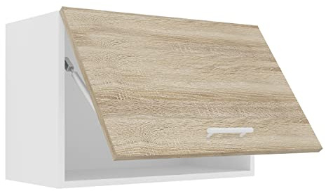 VCM Küchenschrank Breite 60 cm Klappschrank Hängeschrank Küche Küchenmöbel Esilo Weiß/Sonoma-Eiche