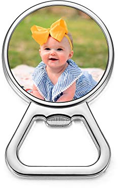Lpraer Flaschenöffner Personalisiert mit Foto Magnet Bieröffner Metall Kapselheber Kühlschrank Kitchen Deko Lustig Geschenk für Beste Freunde Partner Papa Mama