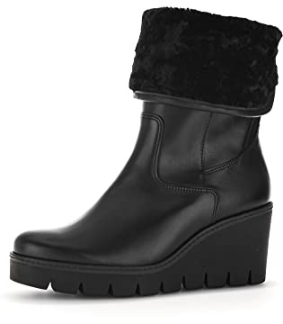 Gabor Mujer Botines, señora Botines de cuña,Plantilla Desmontable,botín de cuña,Invierno,Botas,Medias Botas,Negro (Schwarz) / 27,40 EU / 6.5 UK
