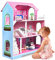 NAIZY Maison de Poupée pour Enfants en Bois 100 x 70 x 30 cm Ensemble de Rose 3 étages Playmobil avec Meubles et Accessoires Villa de poupée DIY Maison Villa de rêve pour Filles et garçons (Type B)