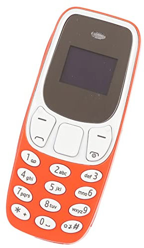 Mini Mobile, 0.66 Inch Wallet Size, 2G GSM Dual SIM Unlocked, Hands Free Bluetooth Dialer, 380mah Battery (Orange)