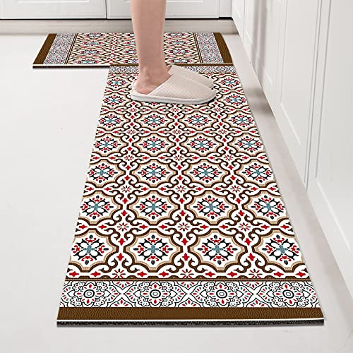 Tapis de Cuisine Imprimé Tapis Cuisine Devant Evier Long Antidérapant et Lavable Tapis de Sol Cuisine et Lavable Décoratif Salon Couloir