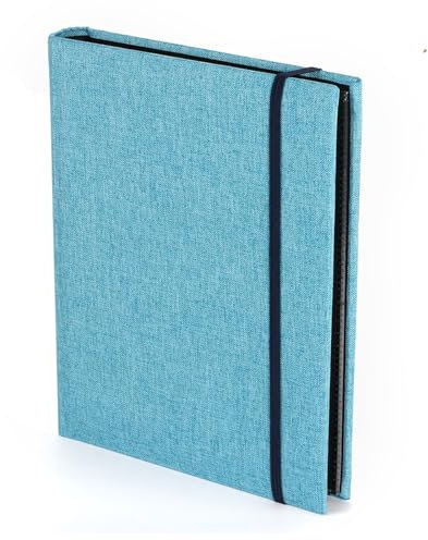 Ksvaye Fotoalben, 200 Hüllen, kleines Fotoalbum, 10 x 15 cm, Leinenstoff, Vintage-Stil, Fotoalbum, leer, 50 Seiten, große Kapazität, für Hochzeit, Familie, Baby, Reise (235 x 190 mm, blau)