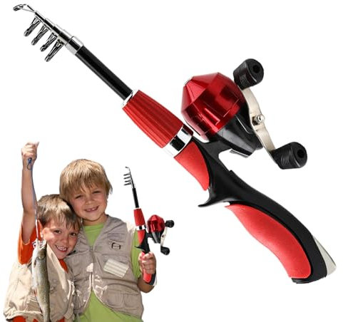 Neamou Angelruten-Set für Kinder, Starter-Set zum für Kinder, Spielzeug-Teleskop-Angelruten-Set, Angelausrüstung im faltbaren Design für Weihnachten, Neujahr, Geburtstag, Ostern und als