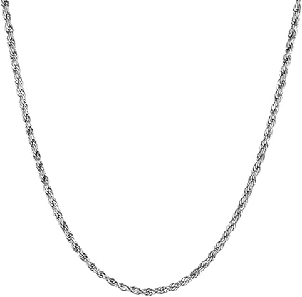 JVillion Rope Halskette 3mm Silber Herren Streetwear Schmuck minimalistisches Design stilvolles Accessoire Geschenk Männer