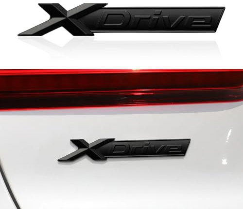 3D XDRIVE Auto Metall Chrom Schriftzug Emblem Schwarz Aufkleber Replacement Kompatibel mit BMW X1 X3 X4 X5 X6 X7 E70 E90 F10 F15 F25 F30 F48 Zubehör (Schwarz Matt)