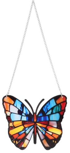 TOPBATHY Hanging Butterfly Acrylic Pendant Butterfly Window Decor for Home Living Room Bedroom Dining Room or Garden Includes 23.62 in Iron Chain and Suction Cup Hook