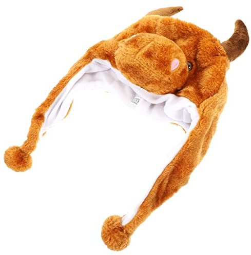 VICASKY Plüschmütze Party-kopfschmuck Neuartiger Kostümhut Lustiger Plüsch-hut Lustiges Kuh-design Bewegliche Ohren Cosplay-geschenk Dekoration Fotografie Requisiten Geburtstag Karneval Ha