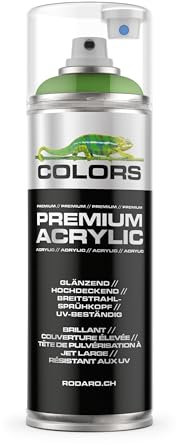 COLORS Premium Acrylic Sprühfarbe 400ml – Hochdeckender Sprühlack für Innen & Außen, Spraydose für DIY-Projekte - RAL 6018 - Gelbgrün Glanz