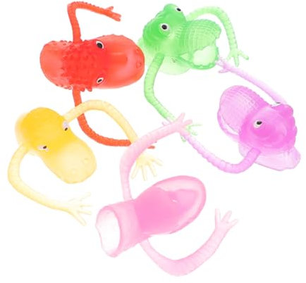 Vaguelly 5stücke Fingerpuppen Mit Tieren Dehnbare Fingerpuppen Kleine Aus Tierpuppenspielzeug Süße Dinosaurier-handpuppen Finger